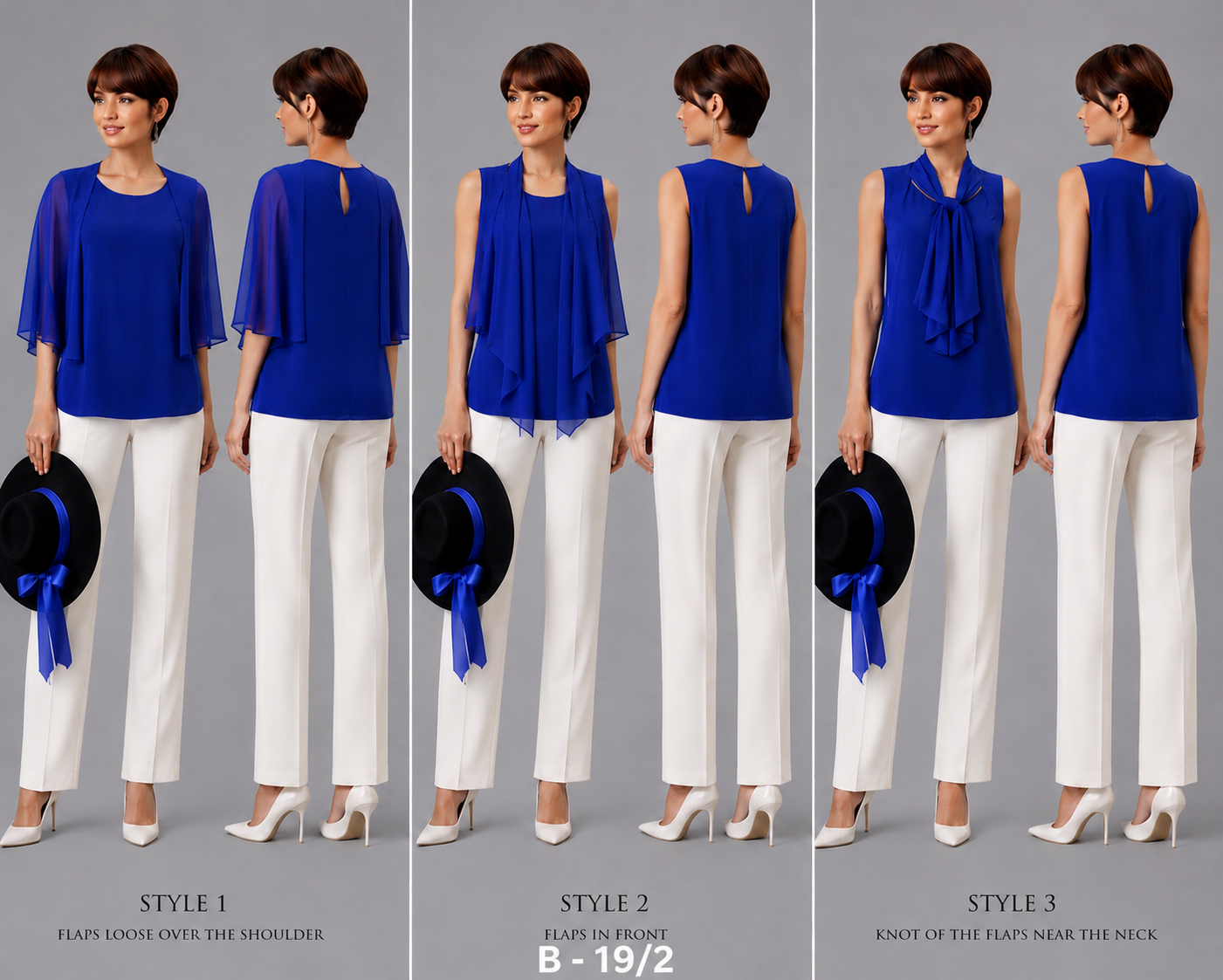 BLOUSE / TOP_STYLISED SLEEVES_COBALT BLUE