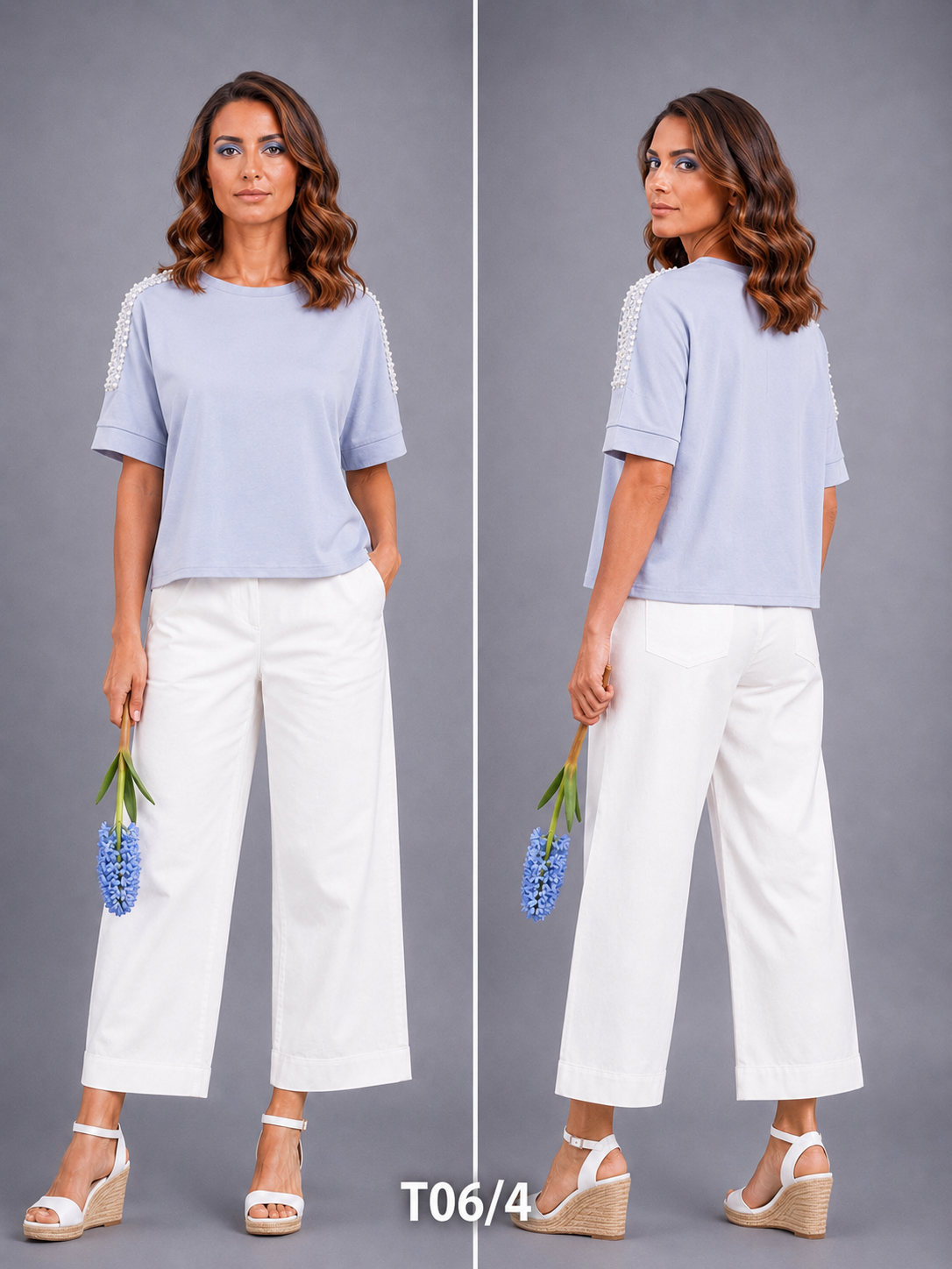 T Shirt_ Pearl Detailing_BLUE