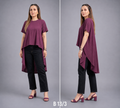 Mauve High Low Crinkled