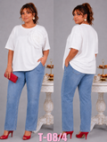 T - SHIRT_3D FLOWER_WHITE