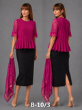 BLOUSE / TOP_PEPLUM_CRINKLED_WINE