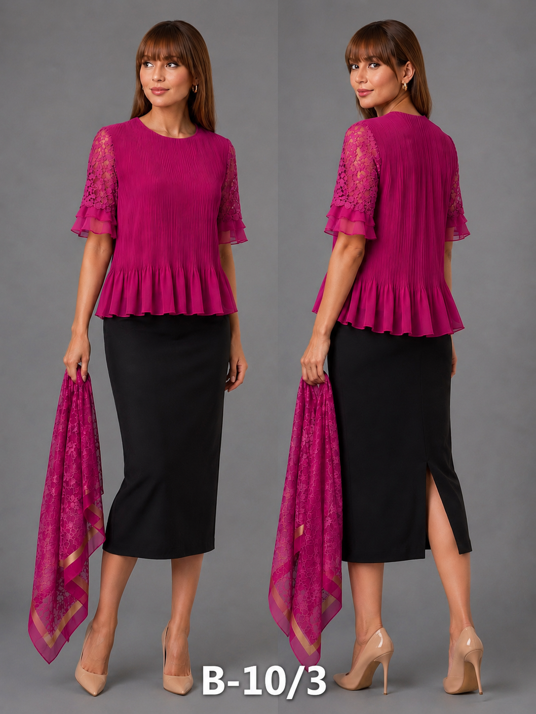 BLOUSE / TOP_PEPLUM_CRINKLED_WINE