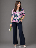 Navy Printed blouse