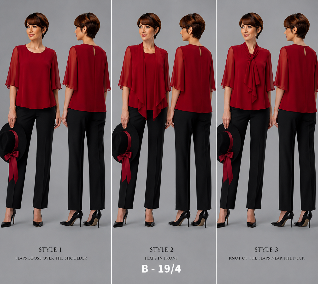 BLOUSE / TOP_STYLISED SLEEVES_RED