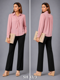 SHIRT_LACE POCKET AND SCARF_PINK