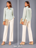 SHIRT_LACE POCKET AND SCARF_GREEN