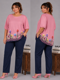 Soft Onion Pink Border Top