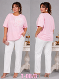 T - SHIRT_3D FLOWER_PINK