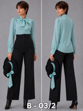 BLOUSES/TOP_BEJEWELLED SIDE BOW_AQUA