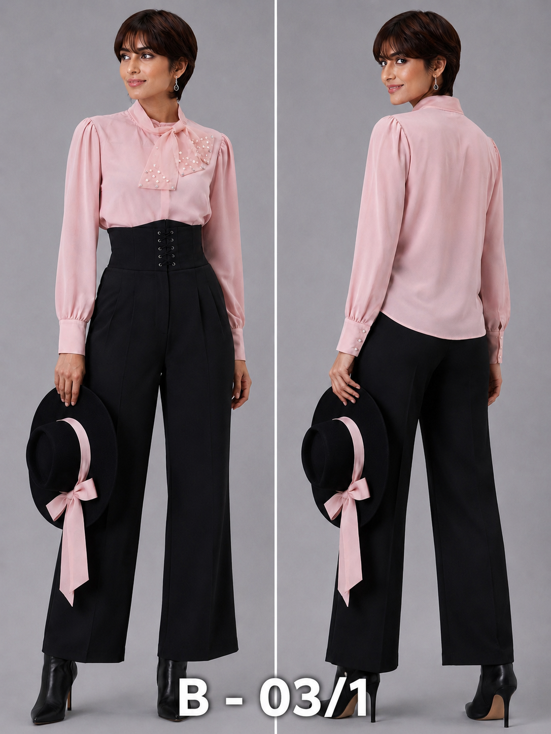 BLOUSES/TOPS_BEJEWELLED SIDE BOW_PINK