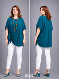 Teal Crinkled Side Tie Up