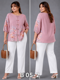 BLOUSE / TOP_BOW TREND_DULL PINK