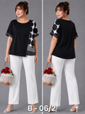 Black Half Plain Half Printed