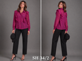 Wine Leopard Print Shirt with Ruffles