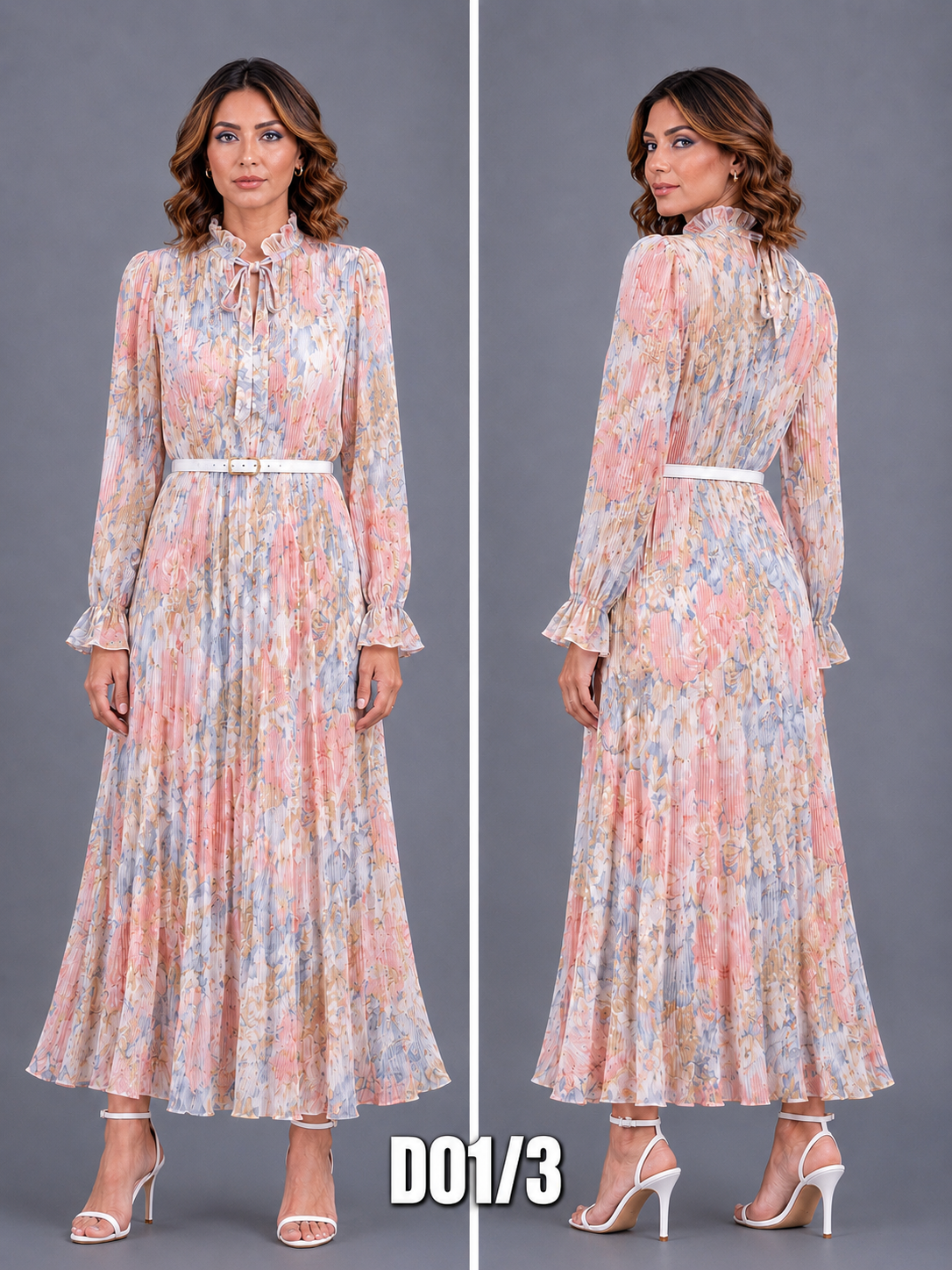 DRESS_LONG PEACH BLUE