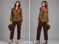 Brown Leopard Print Shirt with Ruffles