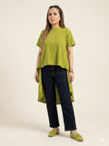 Grass Green Crinkled High Low